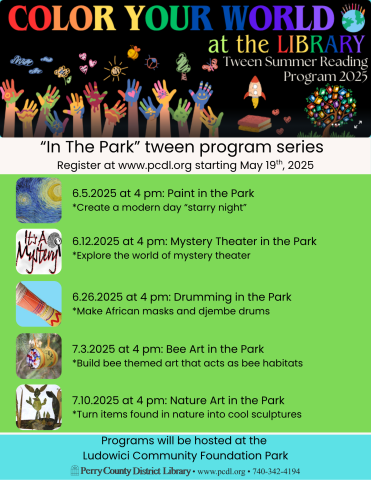 In the Park Tween SRP series at Ludowici Community Foundation Park - Register at www.pcdl.org