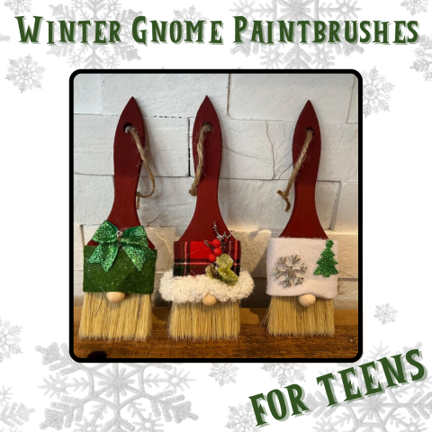 winter gnome paintbrushes