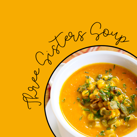 three sisters soup on a yellow background